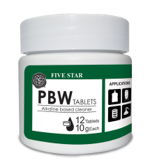 Five Star - PBW Non-Caustic Tablets - 1 Case (12 x 12 Tablet Jars)