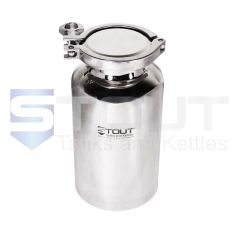 Stout Tanks and Kettles - 2 Liter (0.5 Gal) Stainless Steel Container | Tri Clamp Lid (316SS)