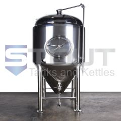 Front view of a 10 bbl Fermenter that is shorter than the standard fermenter