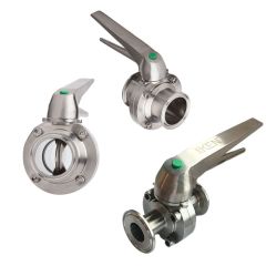 Butterfly Valves - 12 Position with stainless steel handles (Various Sizes)