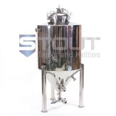 Front view of a 3 BBL COMBO Fermenter and Brite Tank used to ferment and carbonate