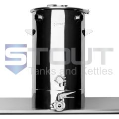 This is a front view of a Stout Tanks electric 20 Gallon Mash Tun that is used for Low Oxygen brewing (LODO)