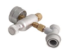 CO 2 regulator charger with ball lock quick disconnect