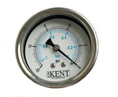 0-15 psi Sanitary Vacuum Gauges - 1-1/2" TC Back Mount