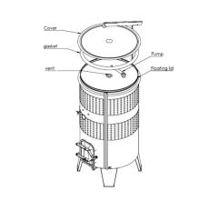 Variable Capacity Dual Jacket & Manway Door Wine Tank - 1100 L. 