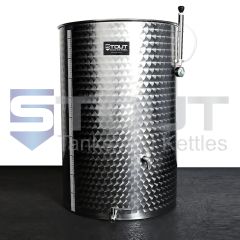 300 liter stainless steel wine tank - front view