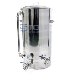 Front view of a 45 Gallon Brew Kettle used by home brewers