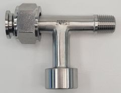 Beer Tee Fitting 1/2" x 1/4" Female x 1/4" Male