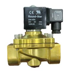 Solenoid Valve, Brass - 1" NPT 24V DC