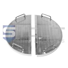 top view of a 644mm stainless steel wedge wire mash tun false bottom used tp help prevent stuck mash beds