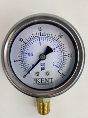 0-30 psi Pressure Gauge - 1/4" NPT Bottom Mount