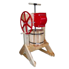 wooden cider press and fruit grinder popularly used in cidermaking