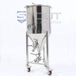 Front view of a home brew 15 Gallon Fermenter with Thermowell