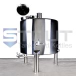 Front view of a non-insulated electric brew kettle used for commercial brewing